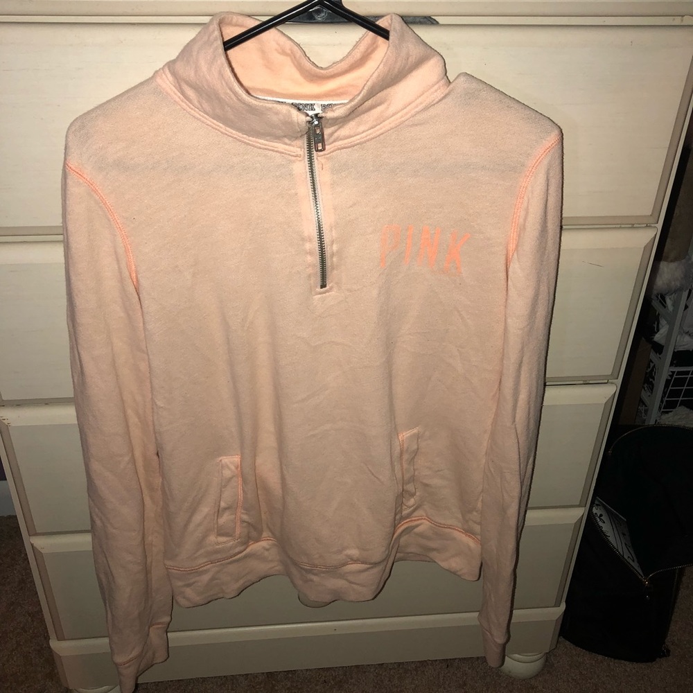 Pastel orange half zip